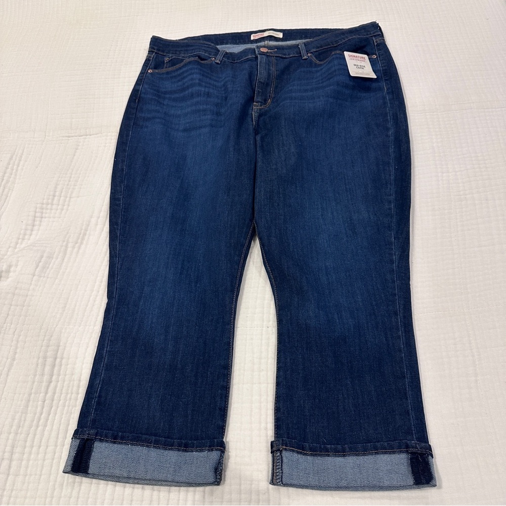 Dark Blue Straight Leg Jeans - Picture 2 of 4